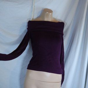 Purple Ribbed off the shoulder shirt size XS